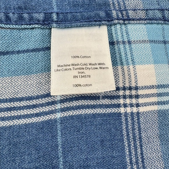 Vineyard Vines Slim Fit Tucker Shirt Blue Plaid Button Down Long Sleeve‎ Mens XL - Picture 9 of 10